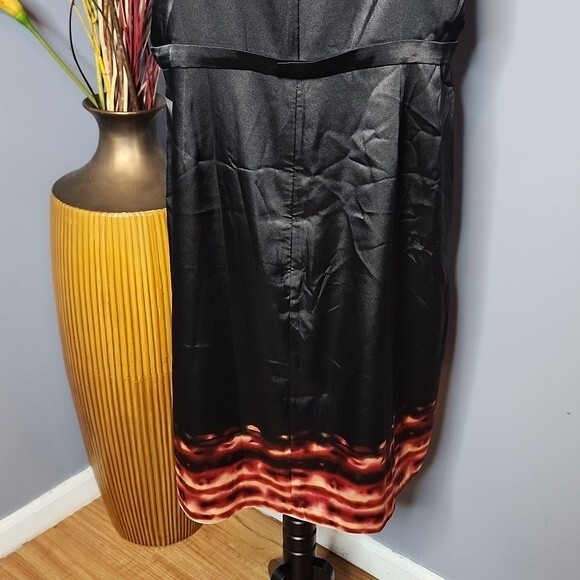 Tahari Tilda Satin Sheath Dress Sleeveless Black Size 18 NWT - Picture 11 of 16